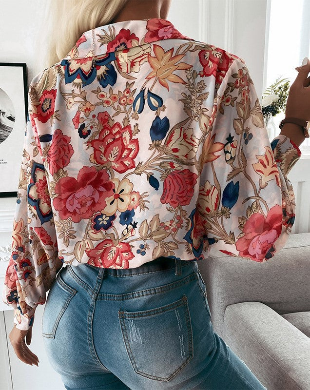 Autumn Blooms Long Sleeve Blouse